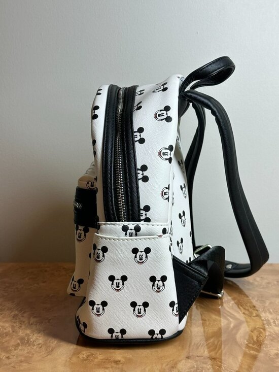 disney mickey mouse allover print mini backpack & Friends Canvas All Over Drawstring Bucket Open the curtains and start the show Mickey Mouse Head Terry Cloth